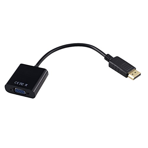 Tera® Display Port auf VGA Adapter Umwandlung für Apple-Geräte wie MacBooks, iMacs ,MacBook Pros und Surface 1, 2, 3. Schwarz