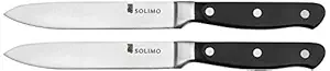 Amazon Brand - Solimo Premium High-Carbon Stainless Steel Utility Knife Set, 2-Pieces, Silver