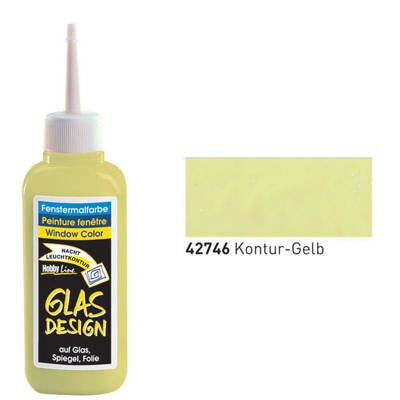Glas-Design Konturenfarbe 80ml, Nachtleucht-Gelb [Spielzeug]