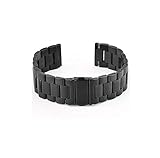 Uhrenarmband Rostfreier Stahl Solide Kippschalter Kann gekürzt Werden Band ansehen (22mm, schwarz)
