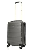 Aerolite ABS Bagage Cabine Bagage à Main Valise Rigide Légere à 4 Roulettes , Approuvées pour Ryanair , Easyjet , Air France , Lufthansa , Jet2 , Monarch et Plus , Gris Foncé