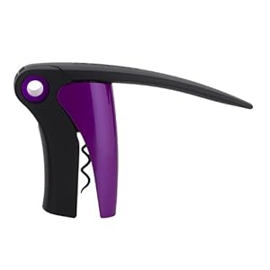 LE CREUSET Lever Corkscrew Wine Opener, Compact Design For All Cork Types, LM-150 Model, Carbon Material, Shiny Purple, 59059025910081