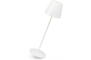 ‎MALUX MALUX Tischlampe Kabellos Dimmbare Touch Control Led Tischlampe Akku mit Warmweiß 8 Farben Outdoor Tischlampe wasserdicht für Ihr Haus Garten Esstisch Schlafzimmer Arbeitszimmer Balkon Hotel(C/Weiß)