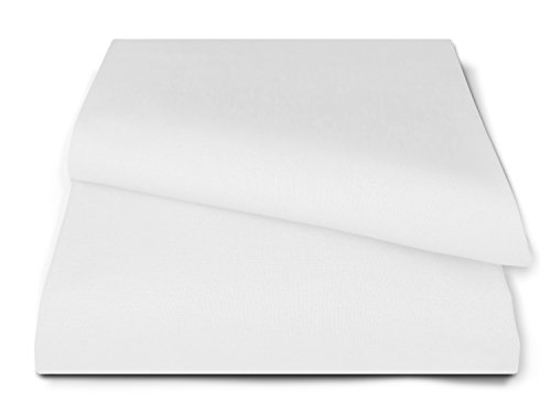 klassisches Betttuch ohne Gummizug – Einheitsgröße von ca. 150 x 250 cm in 7 Uni-Farben erhältlich, weiß - 6