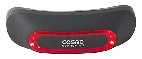 Cosmo Connected Lumière de Frein arrière, Amovible, associée à Une Application Mobile, adaptée à la Plupart des Types de Casque L Noir Opaque