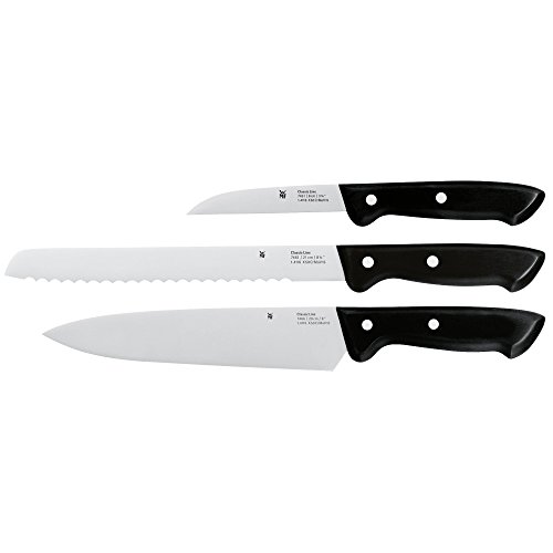 WMF Messerset 3-teilig Gemüsemesser Brotmesser Kochmesser Classic Line Spezialklingenstahl Griffe aus Kunststoff