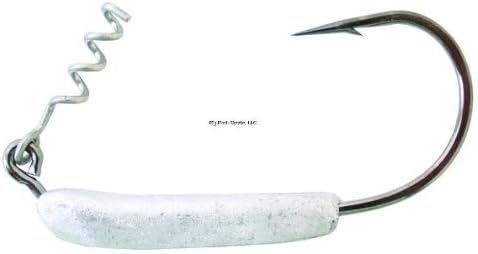 Hogy HSBH5 1/3-Ounce Weighted Swimbait Hook, Size 5/0, Silver Finish by Hogy