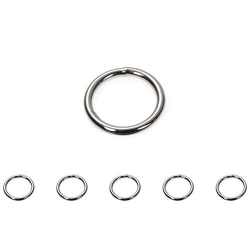 Ganzoo O - Ring Stahl, 5 Stück, 28mm außen, geschweißt Nicht-rostend, für Paracord 550