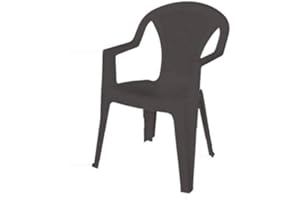 ARETA s.r.l. (ARE) Anthracite Fauteuil Ischia 57 x 58,5 x 81,5 cm, Plastique, Noir