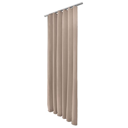 Beautissu® Blackout-Vorhang Amelie mit Kräuselband – 140×245 Sand (Beige) – Verdunklungsgardine Universalband Blickdicht - 5