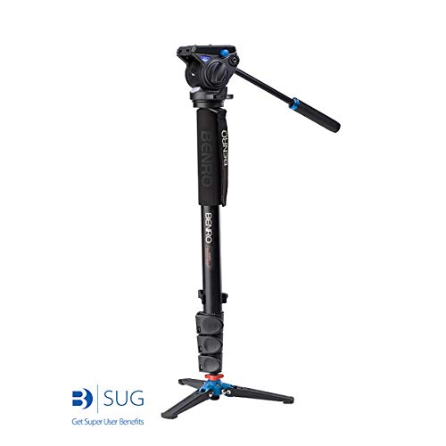 Benro BRA48FDS4 - Monopié con Cabezal de vídeo, Negro