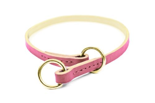 Dean-Tyler-Tranquility-Dog-Choke-Collar-with-Solid-Brass-Hardware-18-Inch-by-34-Inch-Leather-Fits-Neck-16-Inch-to-18-Inch-Pink
