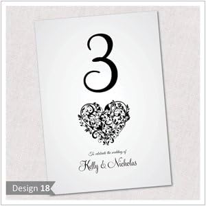 Personalised Table Numbers or Names *FREE DRAFT* TNV18