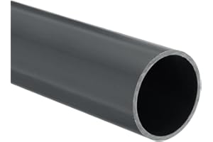 Unifizz PVC Pipe 45.2mm ID 50mm OD 200mm Length Round Plastic Rigid Tubing High Impact for Drain Pipe Cable Sleeve(Dark Grey)