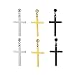 Produktbild Fenical 3 Paar Unisex Edelstahl Ohrringe Kreuz baumelnde Ohrstecker Piercing Schmuck für Damen und Herren (Gold, Schwarz und Silber)
