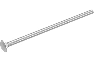 SECCARO Viti a testa tonda piatta M6 x 140 mm, in acciaio inox V2A VA A2, DIN 603/ISO 8677, filettatura completa, 20 pezzi