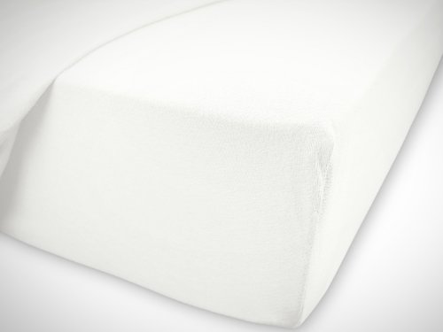 Doppelpack zum Sparpreis – Kinder-Jersey-Spannbetttücher – mit einer Steghöhe von ca. 22 cm passend für Kinder- und Babybettmatratzen – in 12 Farben und einer Einheitsgröße von 60-70 cm x 120-140 cm, weiß - 5