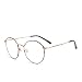 Produktbild Brille Retro mit Fensterglas - Damen Herren Brillenfassung Metall Frame Transparente Linsen Brille für Lesen/Arbeiten/Unterhaltung