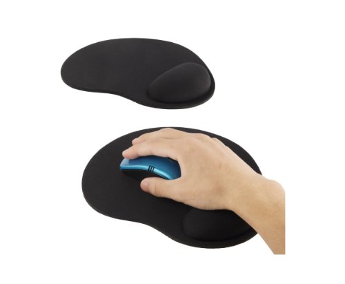 wortek® Mauspad aus Stoff mit gummierter Unterseite & Handballenauflage für ergonomische Bedienung – Schwarz - 6