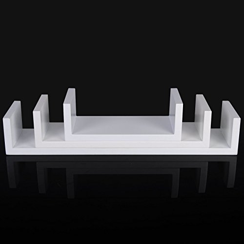 WOLTU RG9239ws-1 3ER SET Schweberegal Wandregal BÜCHERREGAL CD REGAL HÄNGEREGAL HOLZREGAL BOARD WEIß - 5