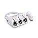 Produktbild Auto-Ladegerät, Auto In-Auto 2 USB 3 Steckdosen, Im Auto 3-Wege Zigarettenanzünder Splitter DC 12V / 24V,White