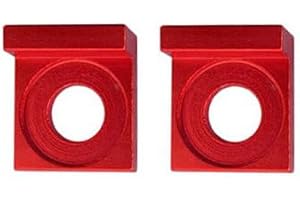 NEW MOTORZ Tendeurs de chaîne alu carré - 12mm - Rouge - Dirt Bike