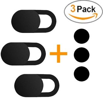 'Webcam Cover Including 3x Webcam Microphone Sticker Motto Creep Blocker – ultra low profile &amp; Self-Adhesive Laptop Webcam Cover/Protective Cover against Phone Camera Spy | Set of 3 Black