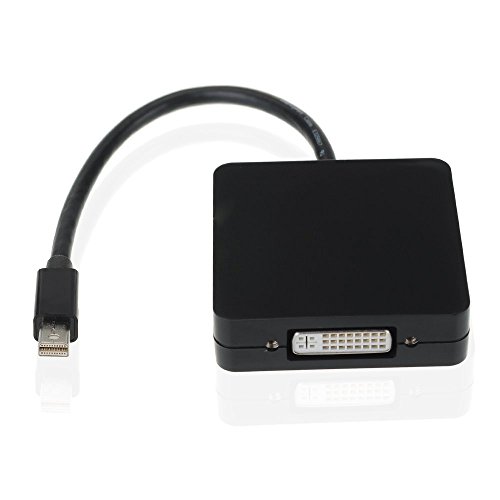BlueBeach – Mini Displayport (3 in 1) Thunderbolt-auf-HDMI / DVI / VGA Display Port Kabel-Adapter für Apple Mac Book MacBook Pro MacBook Air Mac mini, Adapter 3 in 1 Mini DP auf DVI + HDMI + Displayport DP Konverter für Apple Mac in Schwarz - 2