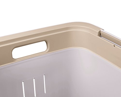 Wäschetruhe Wäschekorb Wäschepuff mit Belüftung Moda Vintage 60 Liter mit Deckel Wäschesammler - 6