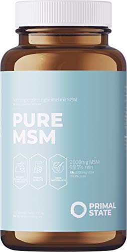 MSM Tabletten - 2000mg Methylsulfonylmethan (MSM) Pulver pro Tagesdosis - 180 vegane Tabletten - Laborgeprüft - Ohne Magnesiumstearat, hochdosiert, hergestellt in Deutschland