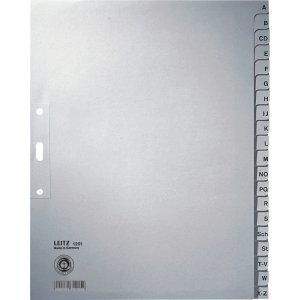 Preisvergleich Produktbild 10 x Leitz Register A4 A-Z 100g / qm grau