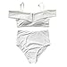 Produktbild PinkLu Badeanzug Damen Schwarz, Kleiner Frischer Bikini Süß Streifen Hohe Taille Schlank Elegant Und Bequem Urlaub Am Meer Mode Wild WeißEr Badeanzug
