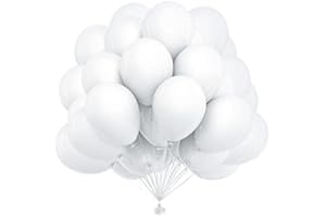 OWill White Balloons,50 pcs 10 Inch White Balloons, Latex Balloon for Wedding, Birthday,Party Decorations
