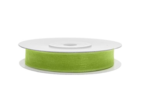 Simplydeko Chiffonband | Chiffon-Band/Schmuckband | Chiffonbänder (Apfel-Grün, 6mm)