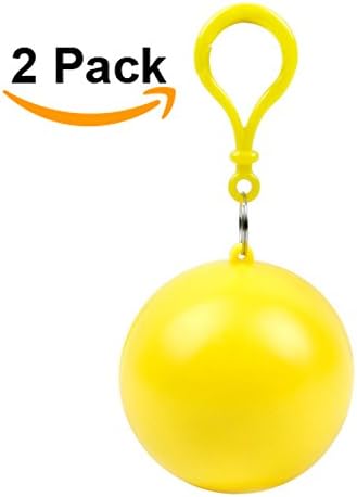 Set of 2 Rain Poncho With Hood Emergency Poncho, Rain Cape For Festivals Sphere/Waterproof/Assorted Colours, yellow
