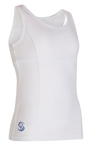 Filles Blanc Débardeur de Tennis de Netball, Fitness, vêtements de Sport de Squash