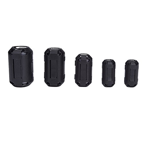 INIBUD Ferrite Noise Filters Ferritkern Filter Kabel Clips Ferrit Kern für 3mm 5mm 7mm 9mm 13mm Durchmesser Kabel 20 Stück Schwarz - 2