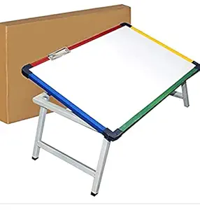 K K Enterprise White Board Table/Multipurpose Writing Study Table/Adjustable Whiteboard Table for Kids/Foldable Laptop Desk /Bed Tray for Home