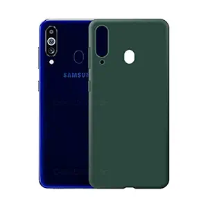 Case Creation Brand Products - Shock Proof Protective Soft Back Case Cover for Samsung Galaxy A60 (Color :- Green) [Velvet Inside Helps Back Panel Protection]