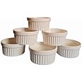Mirakii 80 ml Ceramic Ramekin Bowl Set Of 6, Oven Microwave & Dishwasher Safe for Baking And Serving Sauce/Chutney, Cup Cake, Dessert, Souffl, Creme Brulee
