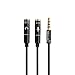 Produktbild Jintime Audio Splitter, Universal 3.5 mm Stereo Audio Y Splitter, 15 cm Stecker auf Kopfhörer Headset + Mikrofon Adapter für Smartphone/Tablet/Lautsprecher