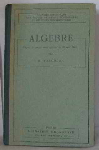 Algèbre, programmes de 1920 francais