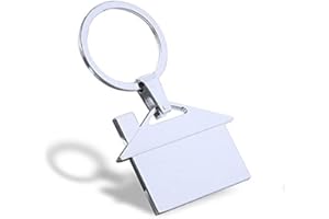 Bogoo Bogoo House Keys Keyring - Flat keys Keychain - Metal Chrome New Home Pendant Key Ring