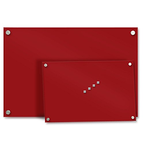 Moderne Glas Magnettafel Luxury – variabel montierbar – Sicherheitsglas – inkl. Magnete – Rot – Größe wählbar (60×90 cm) - 5