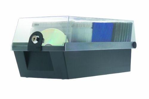 HAN 9260-13, CD-Box MÄX 60, Profibox für 60 CD/DVDs, Sicher mit Schloß und 2 MÄX Trays, schwarz - 3