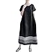 Produktbild Tohole Damen Kleid Kontrast Design Rand Beilufige Boho Lang Maxikleider Damen Mittelalter Kleid Kleidung Boho Kleider Lange Grße Maxikleid (Schwarz,S)