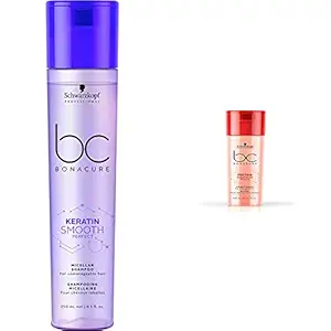 Schwarzkopf Professional Bc Keratin Smooth Perfect Micellar Shampoo and Conditioner Set, Red