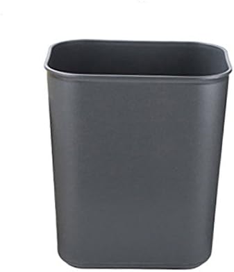OUUD Crazy Shop Plastic Deskside Trash Can Rectangular Wastebasket, 14L/3.7 Gallon (Grey)