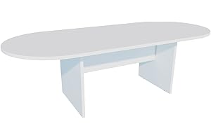 Euromof Mesa de Juntas Ovalada. 240x100 cm. Color Blanco.