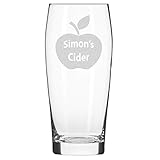 Viene en caja de regalo. Stuart And Son Son - Vaso de Pinta Personalizable de Sidra de Manzana